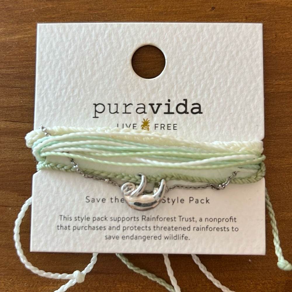 Pura vida save the sloth style pack bracelets